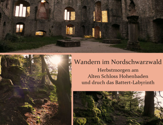 Wandern Baden-Baden. Alte Schlossruine Hohenbaden und das magische Felsenlabyrinth des Battert