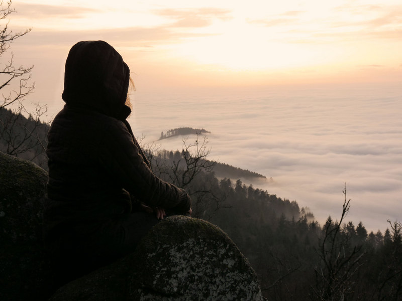Winter im Nordschwarzwald - der Nebel taucht die Täler in Watte und lässt die Welt verschwinden